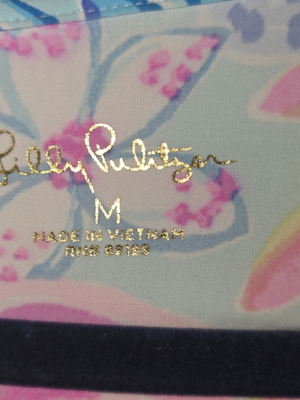 Lilly Pulitzer Skylar Swim Kaftan M Blue Pink Tropical Cover Up Tunic Dress - Picture 8 of 10